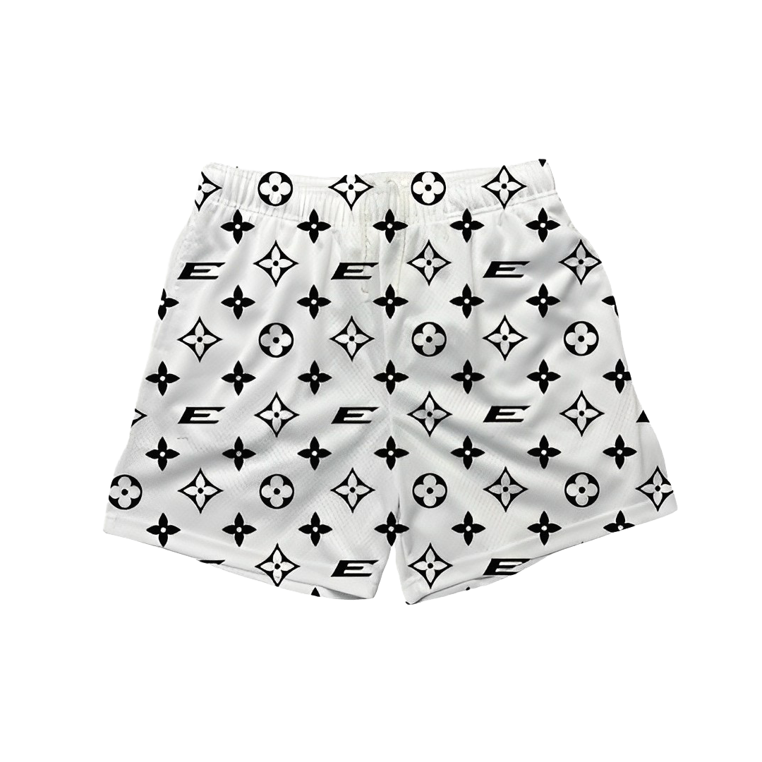 White Elevate Monogram Shorts